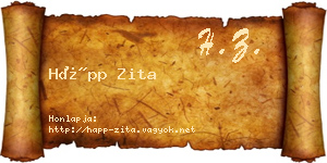 Hápp Zita névjegykártya