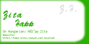 zita happ business card
